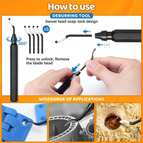 50-piece 3D printer tool kit with case; includes deburring tool, nozzle cleaners, scraper, and files