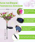 Outdoor Solar Flower Lights Set Phalaenopsis Orchid Solar Garden Lights Waterproof IP65 2 Pack with photocell sensor