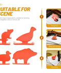 Four Piece Gun Target Set With Animal Silhouette Targets Stainless Steel Neon Orange Powder Coat Ultra Portable For Outdoor Practice High Visibility Training Targets For Range Days And Casual Plinking