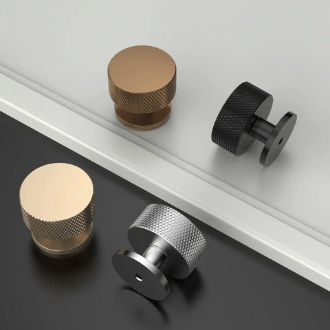 Six Pack Matte Black Cabinet Knobs Heavy Duty Solid Kitchen Pulls Drawer Hardware For Bathrooms Cabinets Rust Proof Anti Corrosion Easy Install Durable Metal Handles For Modern Cabinets And Furniture Upgrade, 45 mm metal knob