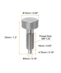 Workhorse 3 Pack Spring Plunger Pins M8x1.25 Thread 4mm Diameter Stainless Steel Lockout Hardware showing dimensions and thread details.