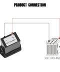 Diagram showing connection of Analog Hour Meter For Industrial Engines And Machines, Tracks Running Time From 0 To 99999.9 Hours At AC 110-250V