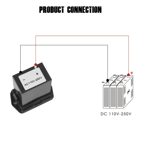 Diagram showing connection of Analog Hour Meter For Industrial Engines And Machines, Tracks Running Time From 0 To 99999.9 Hours At AC 110-250V