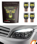 Error Free LED T10 Bulbs For Mercedes W204 C300 C350 Eyebrow And Eyelid Lights 4 Pack Canbus Ready White With 18 SMD Chips