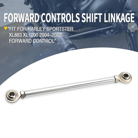 Chrome Shift Linkage Rod For Harley Sportster 2004-2022 Forward Control Shifter Linkage Upgrade Dope Ride Fits Iron 883 XL883 XL1200 Forty Eight Seventy Two Aluminum Construction Easy Install Durable And Cool. chrome aluminum shift rod shown for Harley Sportster forward controls