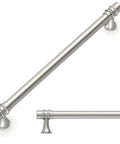 Rock Solid Heavy Duty Zinc Alloy Cabinet Pulls Set Of 10 In Brushed Satin Nickel Finish for kitchen cabinets close-up view