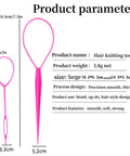 Six Piece Topsy Tail and Hair Loop Styling Tool Set for Ponytail Makers, French Braid Loops, and Pull Through Tools for Durable, Reboundable Hair Accessories in Pink, Blue, Purple for Women and Girls, pink 7.5in and 5.7in sizes