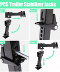 Two Pack Swing Down Trailer Stabilizer Jacks With Seven Inch Drop Leg And Eighteen Inch Adjustable Rod Handle For RV Camper