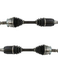 Beefy Two Piece Front CV Axle Assembly Set Driver And Passenger Sides For 2005-2019 Nissan Frontier 2005-2015 Xterra 2008-2012 Pathfinder V6 4.0L 2005-2007 Pathfinder 2009-2012 Suzuki Equator, two black rubber boots