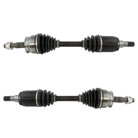 Beefy Two Piece Front CV Axle Assembly Set Driver And Passenger Sides For 2005-2019 Nissan Frontier 2005-2015 Xterra 2008-2012 Pathfinder V6 4.0L 2005-2007 Pathfinder 2009-2012 Suzuki Equator, two black rubber boots