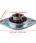 Three Quarter Inch Pressed Steel Flange Bearing Two Bolt Mounted SBPFL204-12 SBSFL204-12 with detailed measurements