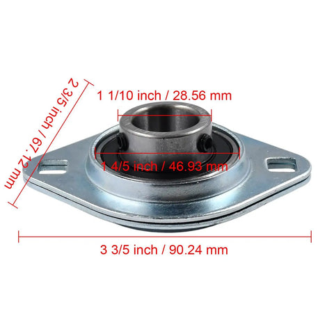 Three Quarter Inch Pressed Steel Flange Bearing Two Bolt Mounted SBPFL204-12 SBSFL204-12 with detailed measurements