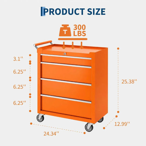 Product size diagram of Heavy Duty Steel Rolling Tool Chest Bad Boy With Lockable Caster Wheels And Slick Ball Bearing Drawers Hella Tough.
