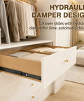 Close-up of Buttery Smooth Soft Close Drawer Slides 8 Inch Full Extension Ball Bearing Side Mount Glides for dresser drawer.