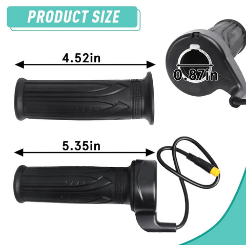 Full Twist Throttle Grip For E Bikes And Scooters, Waterproof 12V To 72V Twist Throttle With Connector, 22.2mm Handlebar Fit, Built To Last And Ready For Electric Bikes, Motorcycles, And Powersports