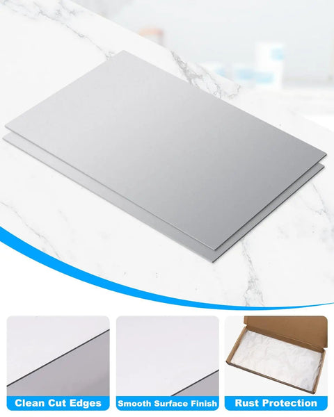 Two Pack 16x12 Inch Steel Sheets 20 Gauge Cold Rolled Low Carbon Metal Plate With Light Protective Oil For Oxidation Protection And Easy Wipe Clean DIY Friendly Heavy Duty For Fabrication Metal Art Projects And Home Improvement, stacked sheets