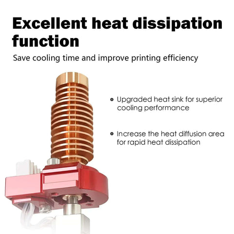 Upgrade 2.0 Ceramic Hotend Kit 0.4mm heat sink for Flashforge Adventurer 5M/Pro highlighting excellent heat dissipation