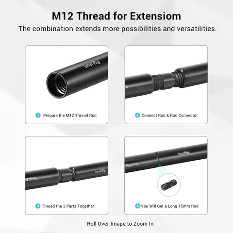 M12 thread rod assembly steps for Kickass Aluminum 15mm Camera Rod Kit With Tight Fitting M12 Thread Connectors Built Badass For DSLR Video Rigs Matteboxes And Follow Focus Mounts Offering Unmatched Alloy Durability.