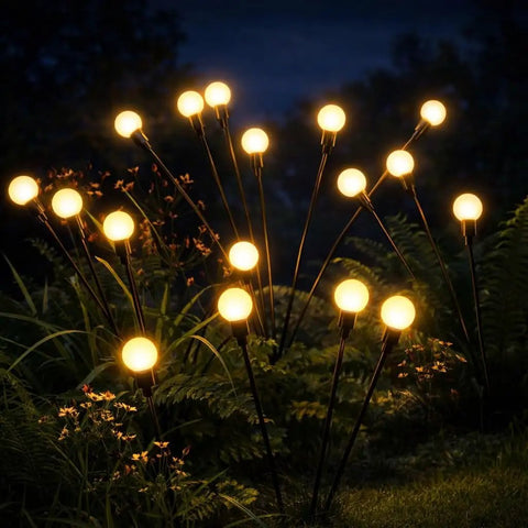 Bright Solar Outdoor Garden Spotlights Eight Head LED Landscape Lights for Pathways Yard and Patio Waterproof IP65 Auto On Off Easy Install
