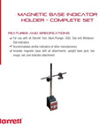 Magnetic Base Indicator Holder For Test Tools Back-Plunger AGD Dial And Miniature Dial Indicators Complete Set 657AA By Starrett