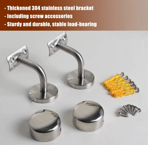 Built Like A Tank Clear Acrylic Stair Railing Kit With Heavy Duty Silver Brackets And Scratch Resistant End Caps For Indoor Outdoor Steps No Sweat Setup Safety Handrail And Modern Balusters 18 Foot Run - includes sturdy stainless steel wall brackets and screws.