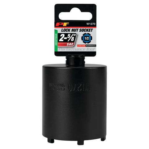 4WD Lock Nut Tool For Ford And GM Vehicles, 1/2 Inch Drive, 2-5/8 Inch Lock Nut Socket showcasing packaging