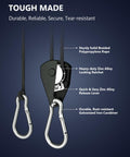 Beefy Heavy Duty Retractable Ratchet Tie Down Straps 4 Pack 8 Ft Each 75 Lb Capacity Per Strap With Carabiner Hooks diagram