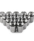 14Piece ER20 Spring Collet Set For CNC Milling Lathe Chuck Tools in front view, made of durable spring steel, various sizes visible.