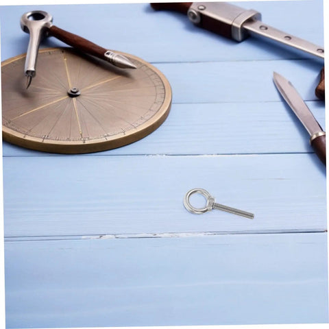Heavy Duty Eye Bolt Kit With Nuts And Flat Washers M10x60 Stainless Steel Long Reach Design Rock Solid Anti Loosening For Wall Mounting Machinery And Sensitive Equipment Vibration Resistant And Wear Resistant eye bolt on blue wood