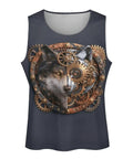 Mens Viking Wolf Graphic Tank Top Featuring A Relaxed Sleeveless Muscle Tee Cut Loose Streetwear Fit For Epic Gym Workouts And Chill Summer Hangouts with gear art design.