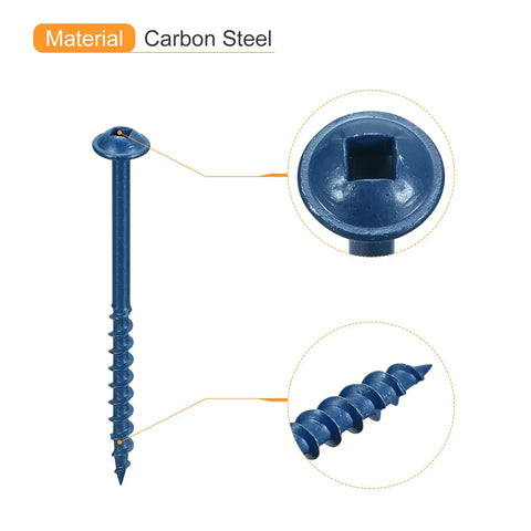 Pocket Hole Screws Size 8 Two and a Half Inch Square Drive Self Tapping Wood Screws Blue Coated for Woodworking Projects
