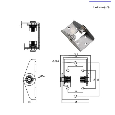 Adjustable damping hinge, high-torque stainless steel 304, industrial cabinet hinge, 1 piece (XG11-014-4-10)