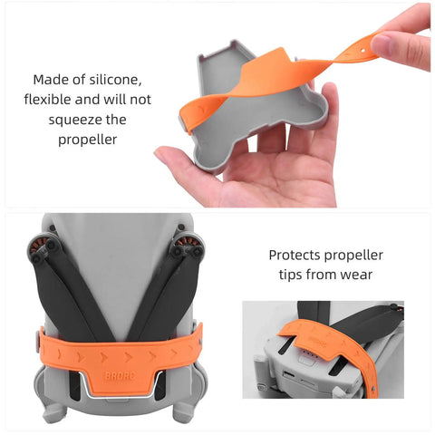 Propeller Holder And Strap Guard Stabilizer For Mini 3 And Mini 3 Pro Drones Orange Color Protects Propellers During Storage And Travel
