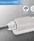 Solar Cable Entry Gland Single Port Waterproof ABS IP68 Duct 3-12mm For RVs Boats White shown in close-up with waterproof feature icons.