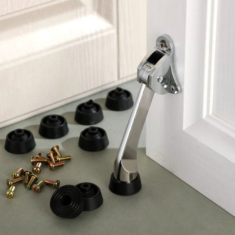 15 Pack Door Stop Rubber Tips With Screws Replacement Tips For Door Stops Black Rubber Stoppers Protect Floors And Walls No Fuss Easy Install Built To Last Guard shown on door.