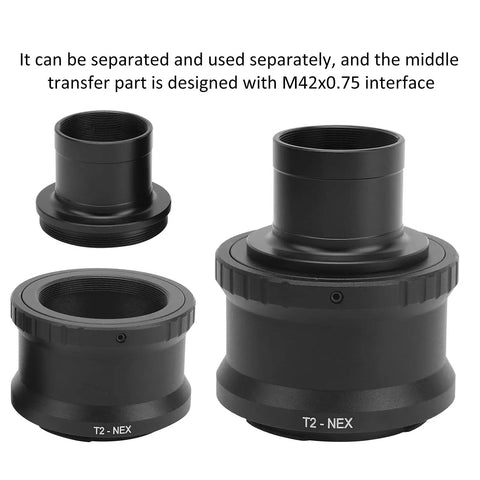1.25 Inch Telescope T Mount Ring Adapter for E Mount Mirrorless Cameras, separable design, aluminum alloy construction