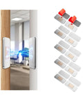 12 Pack Magnetic Cabinet Door Catch Kit With Ultra Thin Stainless Steel Latch, Strong Adhesive No Drill Install, Includes Cleaning Wipes