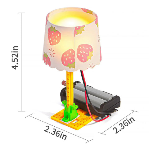 Eight Independent Electric Light Circuit Science Kits For Kids Ages 8 To 12, Easy To Assemble, No Tools Needed, Hands On STEM Fun With Step By Step Guides, Kid Tested And Classroom Or Home Ready. Small battery-powered lamp kit with 4.52in dimensions
