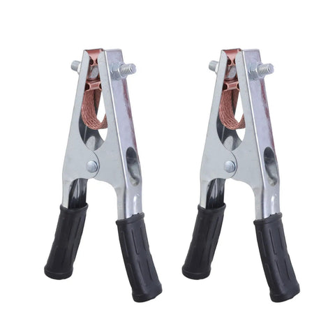 Multifunction 500A Ground Clamp With Ergonomic Grip Perfect For TIG Plasma Cutting Heavy Duty Welders And Stable Connections That Rock Hard, showing two durable clamps.
