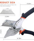 Replaceable Blade Miter Shears For Molding And Trim, DIY Friendly Multifunctional Trunking Cutter With Dimensions Shown
