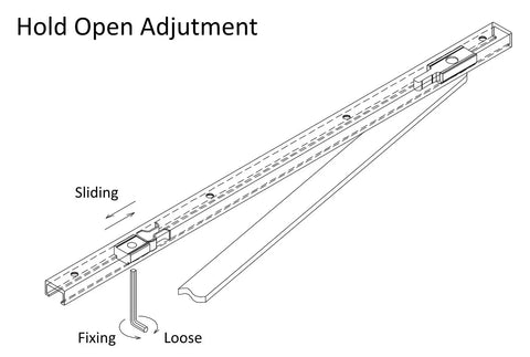 Diagram of Concealed Door Closer Built Tough For Doors Up To 132 Lbs Non Handed With Dual Speed Control And Hold Open Function adjustment