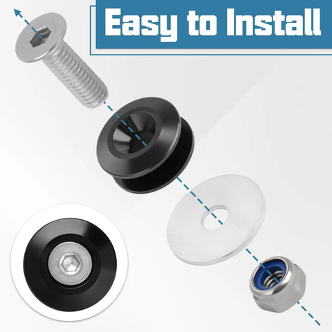 Universal Car Bumper Quick Release Kit 56 Pieces Black Front And Rear Bumper Fasteners shown with bolt, washer, and nut