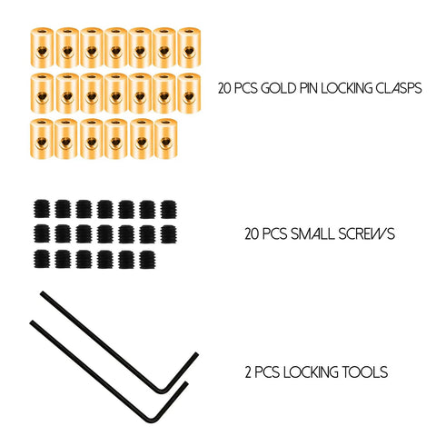 Premium Gold Pin Backs Locking Clasp Set Comes With Twenty Pieces And Safety Wrench Tools Top Shelf Security For Badges Medals And Crafts Zero Fuss Setup Always On Point