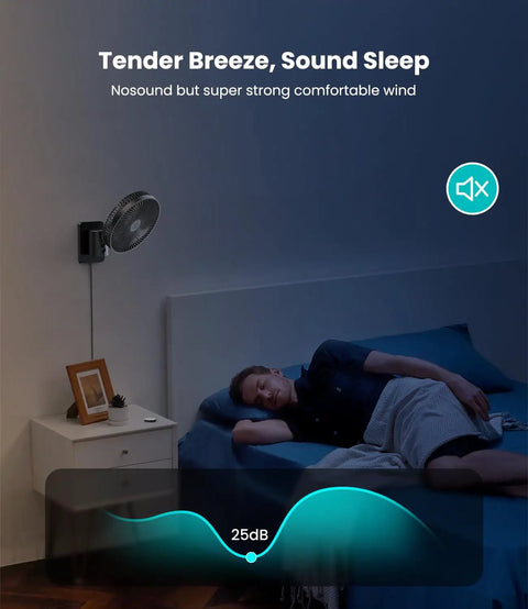 8 Inch Small Wall Mounted RV Fan With Remote Control, 90 Degree Oscillation, cooling bedroom quietly at night