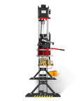 Side view of Beefy 30 Ton H Frame Air Hydraulic Shop Press With Hand Winch And Pin Kit Fully Welded Steel Frame Safety Guard.