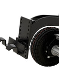 Heavy Duty Electric Powered Tugger With 2,200 Lbs Capacity rear view of the wheel and tow hook detail for precise maneuverability.