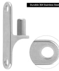 Two Pack 304 Stainless Steel Chain Link Gate Hinges With Five Eighth Inch Hinge Pin, close-up view