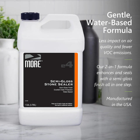 Hella Tough Semi Gloss Stone Sealer For Natural Stone Pavers Tile And Concrete With A Smooth Wet Look Finish That Keeps Oil And Water Spills At Bay Indoors Or Out Using A Water Based Formula For Serious Daily Protection In A One Gallon Size.