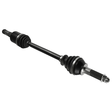 Beefed Up Rear Left Complete CV Joint Axle For Polaris Ranger 2x4 4x4 6x6 700 2008 2009 2010 2017 Direct Fit Replacement OEM Numbers 1332502 1332575 1332647 1332721 1332876 2203741 2204857 black CV axle with boots and splines
