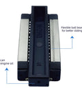 Two Pack Beefy Black Carriage Block For 12mm Wide MGN12H Linear Guide Rail With Smooth Sliding High Precision Bearings Durable Steel For Quiet Operation And Ultra Smooth Running, shown front view